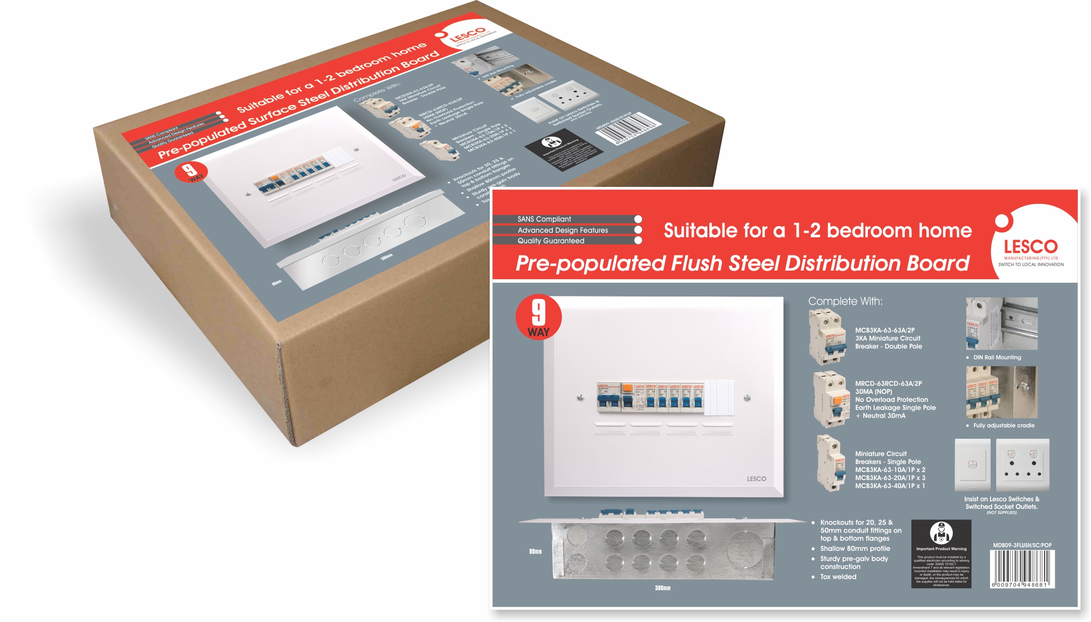 Lesco Distribution Board packaging